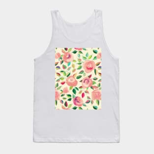 Pastel Roses in Blush Pink and Cream Tank Top